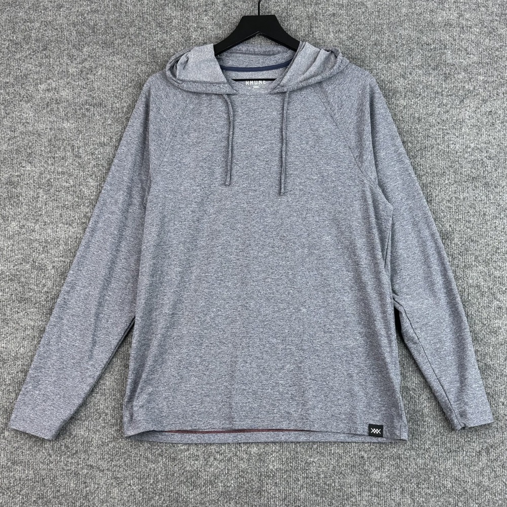 Rhone Hoodie Mens M Heather Gray Performance Pullover Activewear Lightweight